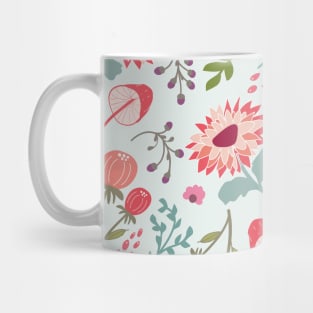 Florals, Berries and Mushrooms Pattern Mug